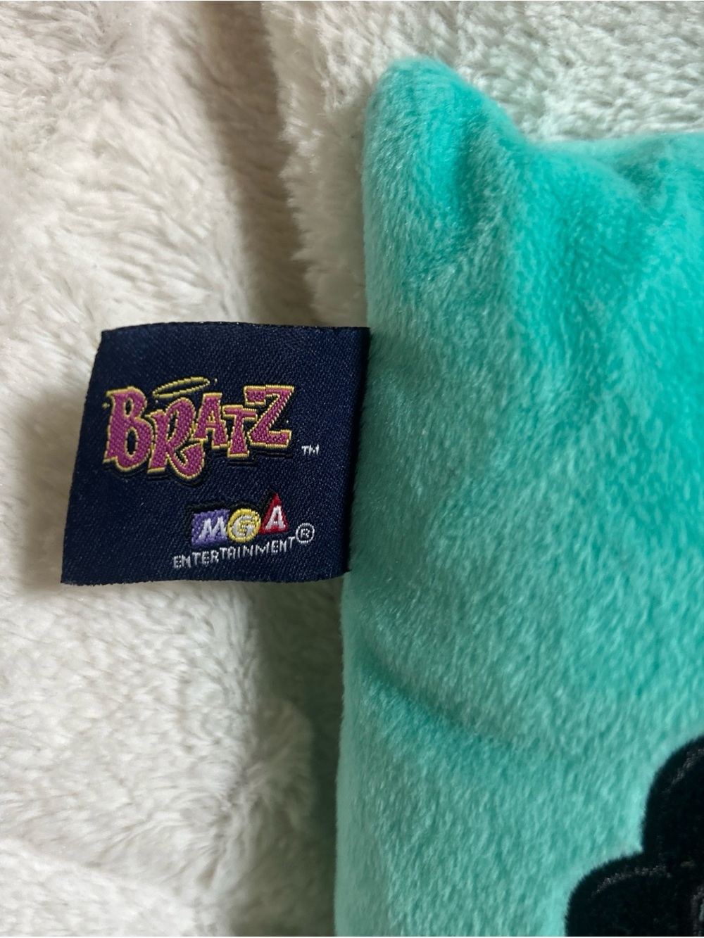 Vtg 2003 BRATZ Slumber Party JADE Plush PILLOW MGA-Aqua Green-w/Tags-12"x12” - Picture 4 of 12